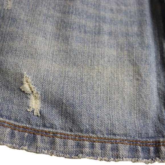 Hollister Distressed Denim Mini Skirt Size 3 - Picture 3 of 6